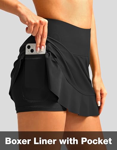 Women’s High-Waisted Swim Skirt with Pocket - Black, X-Small