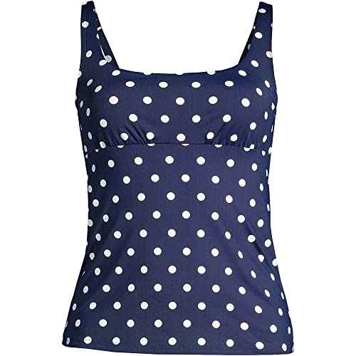 Lands' End Women's Square Neck Underwire Tankini Top Swimsuit Adjustable Straps