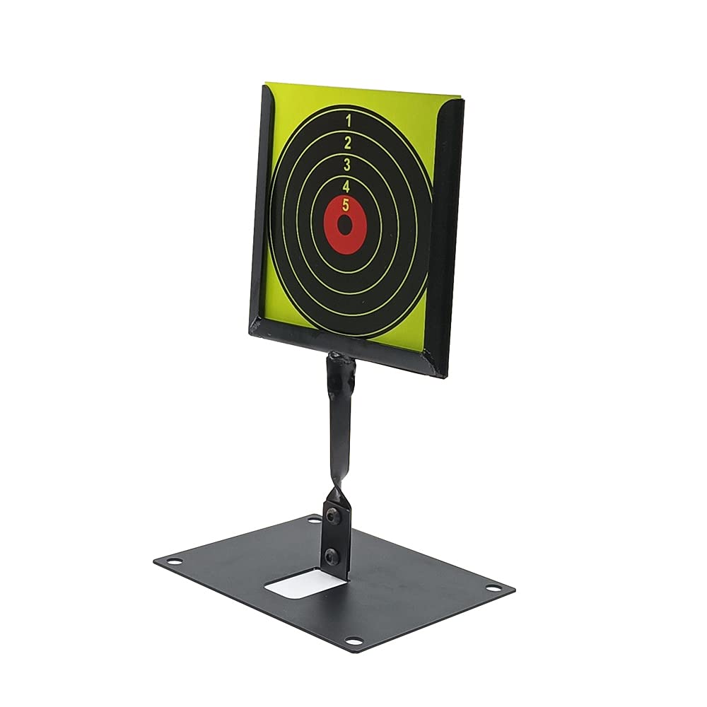 Simple Reinforcement Hard Steel Made 14 * 14 cm Paper Target Holder with Base and Comes with 20 Pcs Splatter Paper Target Use for Air Soft/Air Gun/Pistols/BB's