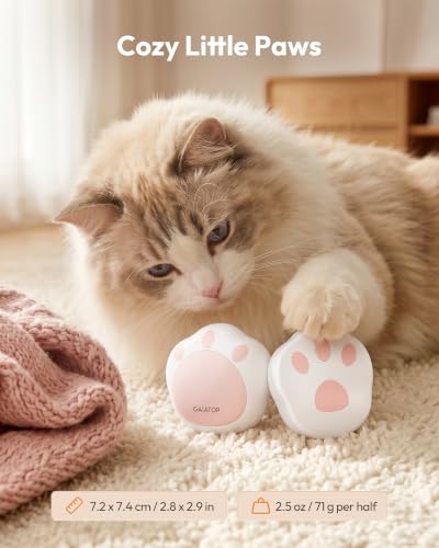 Rechargeable Hand Warmers 2 Pack with Cat Paw Design - White, Standard