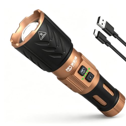 Rechargeable LED Flashlight 40W High Lumens with Zoom & Mount Hole