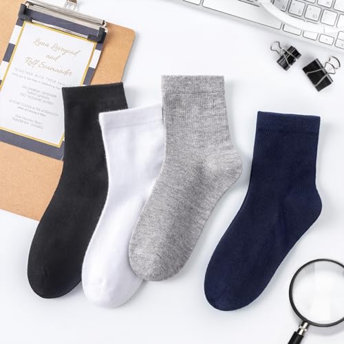 Kids Crew Socks 6 Pack for Girls and Boys School Uniform Soft Cotton Seamless Toe