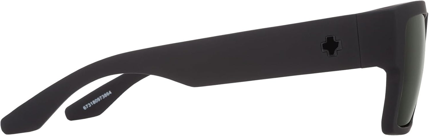 Spy Optic Unisex Cyrus Soft Matte Black/Happy Grey Green Polar Sunglasses