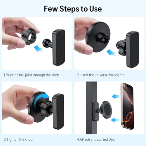 Magnetic Golf Cart Phone Holder with 360° Rotation for MagSafe iPhone 12-17