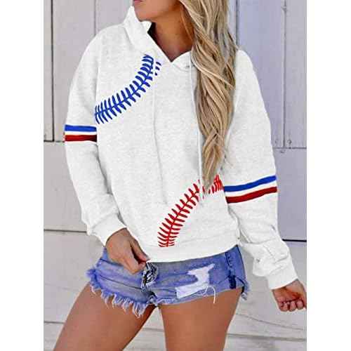 Womens Baseball Hoodie Baseball Sweatshirts Long Sleeve Tops Lightweight Hoodie Workout Shirt