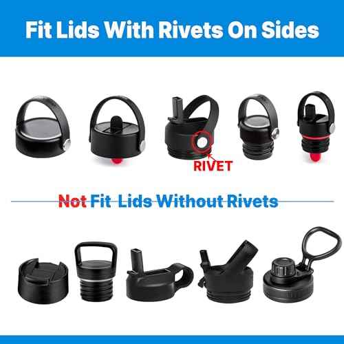 Handles for Hydro Flask Lids, Paracord Handle Replaces Flex Strap on Wide and Standard Mouth Water Bottle Lids Caps, BPA-Free£¨2Pcs£©