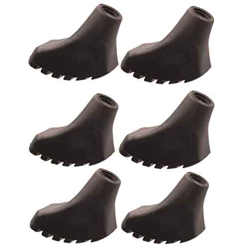 Trekking Poles Tips Set - Pack of 6 to 8 Replacement Rubber Trek Cane Tips Protectors Fit Most Walking Hiking Sticks - 11 mm Diameter by HAPLUSTAR