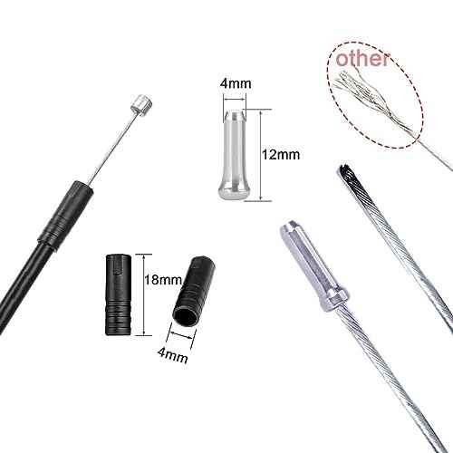 Universal Bicycle Brake Cables Housing Kit, MTB Gear Shifter Derailleur Cable End Caps for Mountain Road Bike Repair