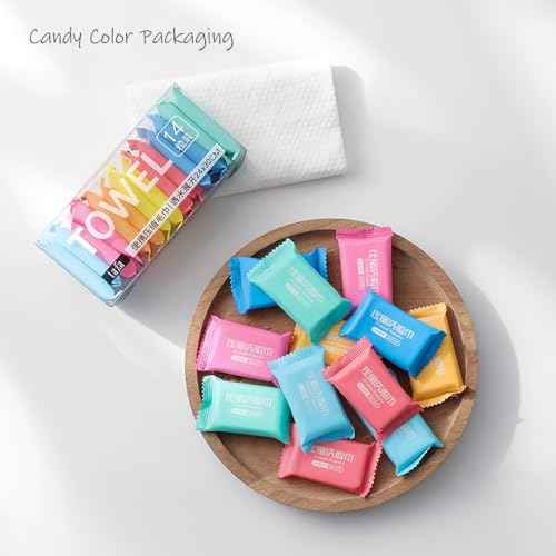 Compressed Towel, 14pcs Disposable Cotton Portable, Vacation Essentials Travel Home Outdoor Sports Multi-Purpose Towel (9.5x12 inch)