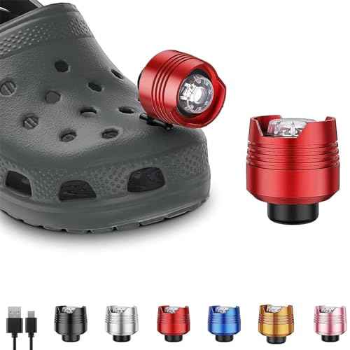Rechargeable Headlights for Clog 2PCS, Flashlight Clog Charm Attachment Accessories for Shoes with 3 Light Modes for Dog Walking, Camping, Running, Suitable for Adults Kids Boys Girls Men Women