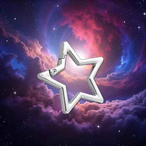 Star Shaped Stainless Steel Keychain Clip Carabiner Snap Hook Holder Carabiner Hook Clip Key Holder Carabiner Clip Keychain Carabiners for Keys and Wallet Accessory with Key Chain Rings