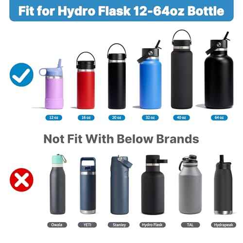 Straw Lid for Hydroflask Wide Mouth Water Bottles, Dust Cover Lid with Straw for Hydro Flask 12/16/18/20/32/40 oz Sports Water Bottle, Straws Cap Top Accessories