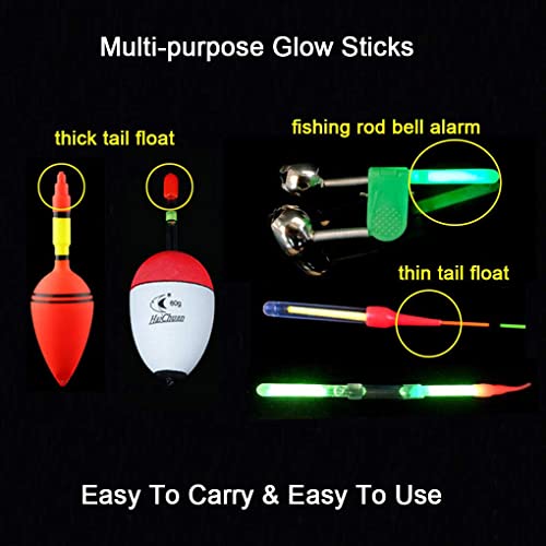 Fishing Glow Sticks for Bobbers and Rod Alarms Bulk Kit - Night Fishing Accessories