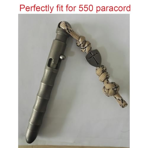 Titanium Lanyard Bead Cross Shield Paracord Jewelry Zipper Pull Keychain