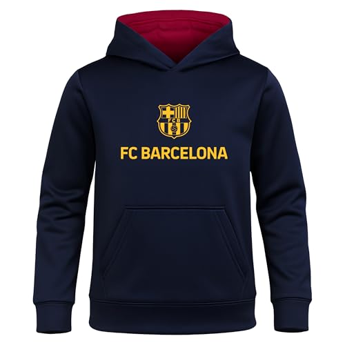 FC Barcelona Kids Pullover Hoodie - Unisex Officially Licensed Soccer Apparel - Navy Small