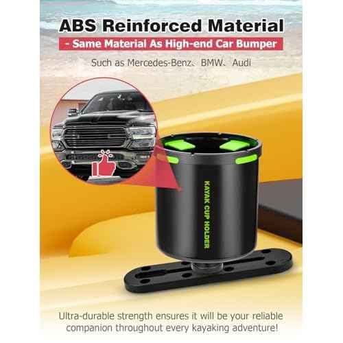 Mellbree Kayak Cup Holder, Anti-Toppling Fishing Drink Holder Kayak Accessories Track Mount for Fishing, Fish Bait Storage, Phone Holder Multifunctional Bottle Holder