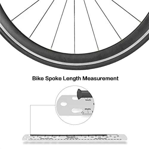 Bike Spoke Length, Ball Bearing, Crank Cotter and Nipple Size Ruler Gauge Tool for MTB Road Bicycle Measuring