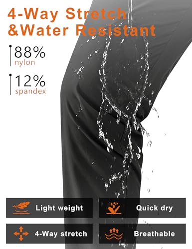 Women's Lightweight Hiking Pants Waterproof Quick Dry Joggers with Zipper Pockets
