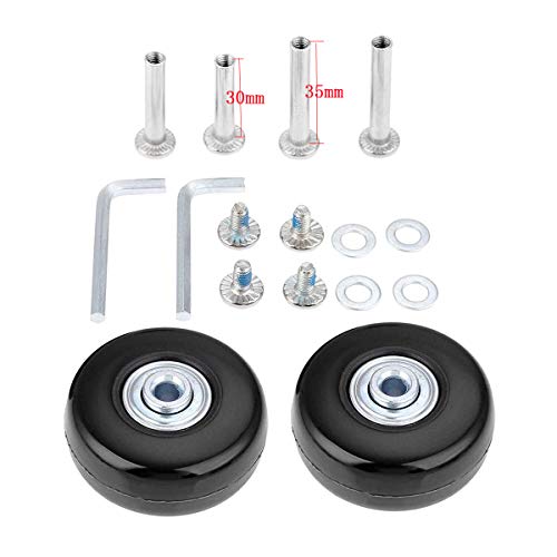 F-ber Suitcase & Inline Skate Wheel Replacement Kit 64mm OD with 30 & 35mm Axles - Variation of OD:64 W:18 ID:6