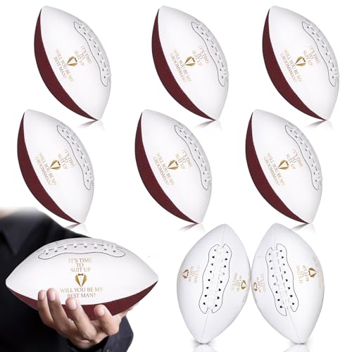 6 pcs Wedding Groomsmen Football Keepsakes Set - Proposal Gifts for Best Men