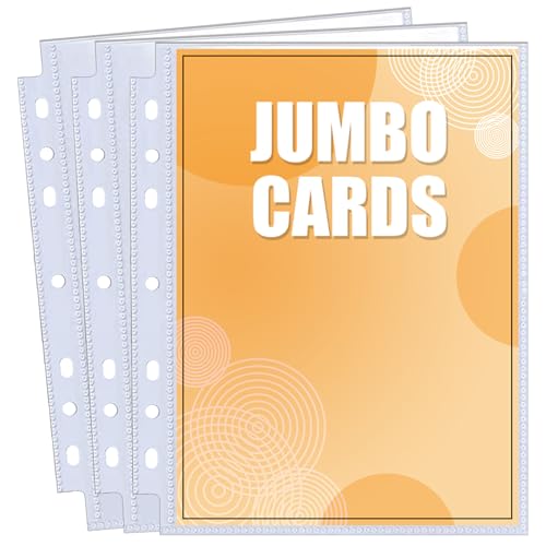 50 Pack Jumbo Card Sleeves for A5 3/6 Ring Binders, 5.7 x 7.9 Inch Clear Top-Loading Protectors - Double-Sided, Water-Resistant