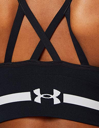 Under Armour Women's Seamless Low Long Sports Bra Small Black Halo Gray