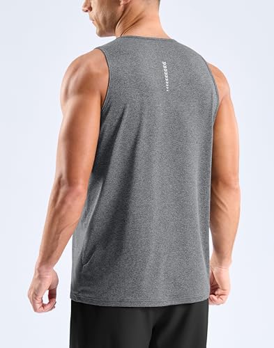 Men's Sleeveless Workout Muscle Tank Top Large Grey Heather - G Gradual