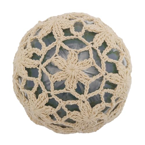 Women Cotton Crochet Skull Cap Beanie Hat - One Size Beige Beads Variation