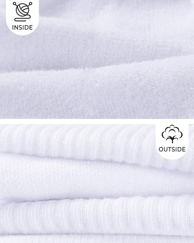 Kids Crew Socks Boys Girls Athletic Cushioned Running Socks 4-7 Years - White