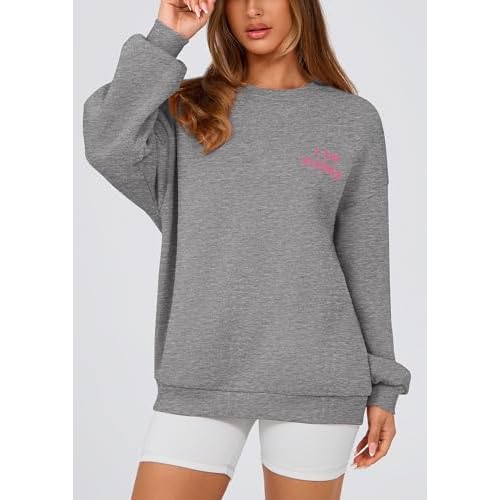 PRETTYGARDEN Women's Fall Fashion Oversized Sweatshirts Casual Crewneck Long Sleeve Graphic Pullover Tops Shirt