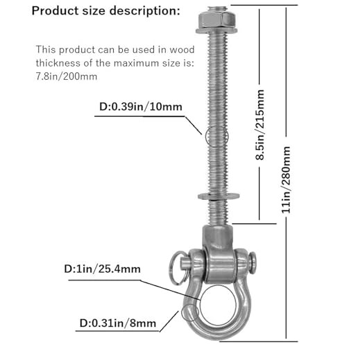 6 Pack Heavy Duty Swing Hangers 180° Bearing Swing Load Capacity 1500LB