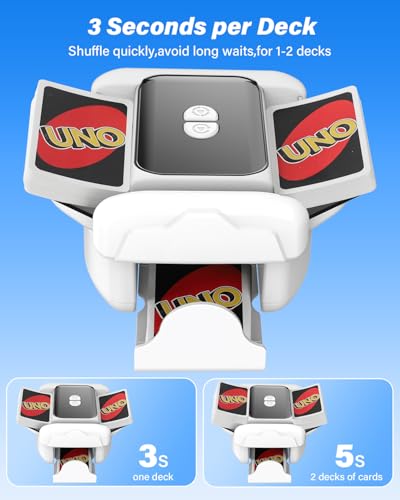 Rechargeable Card Shuffler for Poker, UNO & Bridge - Automatic with Removable Tray