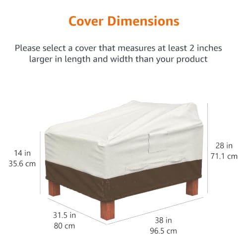Outdoor Chair Covers Set of 2 Waterproof UV Resistant Deep Seat Furniture Protectors Beige