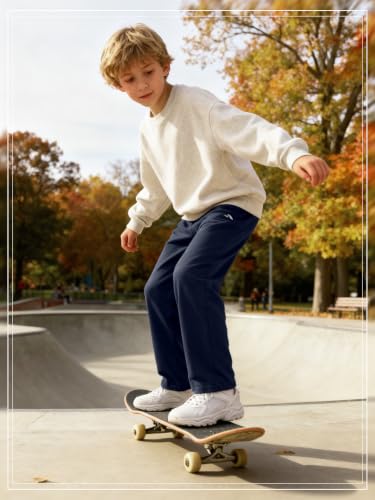 Kids Sweatpants Athletic Open Bottom Pants with Drawstring & Pockets - XX-Large, Black/Navy/Dark Gray/Light Gray