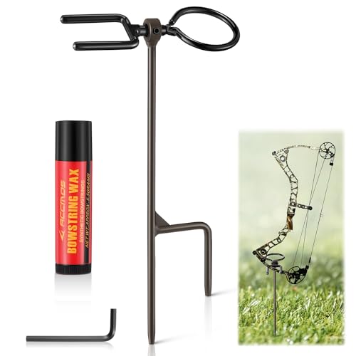 Portable Archer's Ground Stake with 360° Rotating Fork and Bowstring Wax – Variation 1