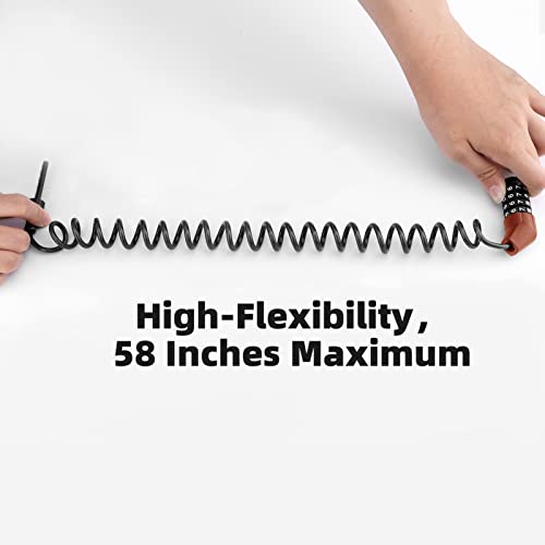 ROCKBROS Motorcycle Helmet Lock Bike Cable Lock Lightweight Bike Lock Combination Small Bicycle Lock Resettable Bike Wheel Lock for Strollers, Luggage (Red)