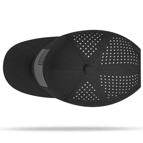 American Flag Trucker Hat, Quick Dry Baseball Cap for Men & Women, Laser Cut Mesh Waterproof Snapback Hats