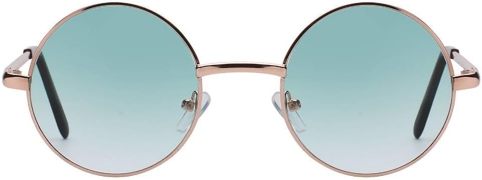 OWL Round Sunglasses Metal Frame Hippie Sunglasses UV400 Polycarbonate Circle Lens John Lennon Sunglasses for Men Women