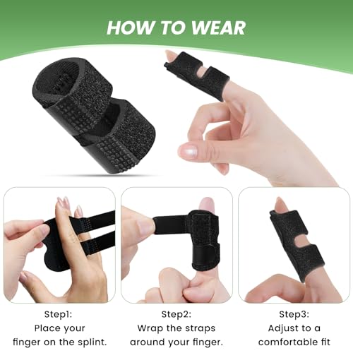 Pinkie Finger Splint Support Brace Small Black - Adjustable & Comfortable