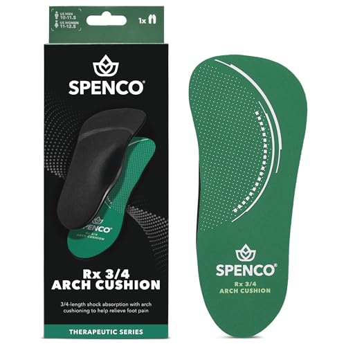 Orthotic Arch Support Insoles for Women 9-10 & Men 8-9, 3/4 Length Comfort Cushion