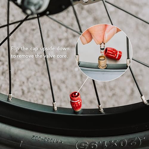 Granite Juicy Nipple Valve Cap with Valve Core Removing Function, Tire Valve Caps Dust Covers for Bikes and Vehicles, Durable Alloy Schrader Valve Cap, 2-Piece Set (Black)