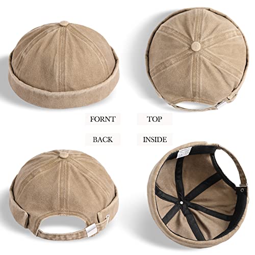 Mens Brimless Satinior Retro Docker Cap - Medium Multicolor