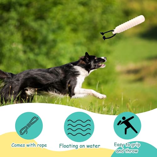 White Dog Bumper Training Dummy Set - 6 Pcs for Land & Water Fetch