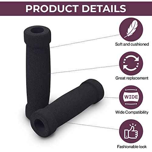 AlveyTech 130 mm (5") Long Handlebar Grip (Set of 2) - Replacement Foam Grips for Mobility Scooters, Folding E-Scooter, Electric Bicycles, Mini Dirt Gas Powered Bikes, Pit Pocket Mod Bike Parts