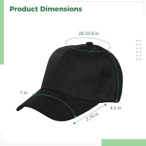 Black Baseball Caps Bulk 24 Pack - Unisex Trucker Hats with Adjustable Strap