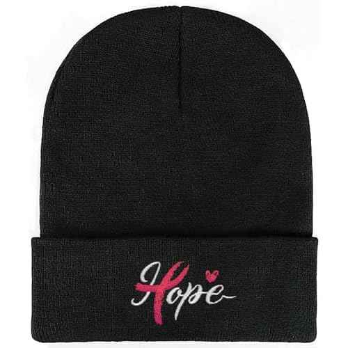 Faith, Jesus Fish Embroidery Beanie Hat for Men Women Winter Knit Cuffed Warm Stretch Skull Knit Hats Cap Black