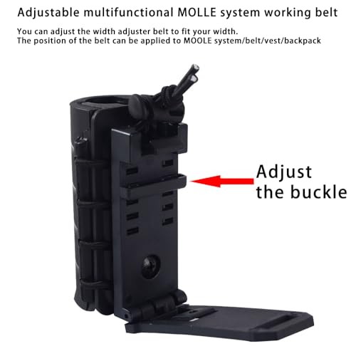 Tactical Duty Belt Flashlight Holder Rotatable MOLLE Torch Holster for Police Security Military