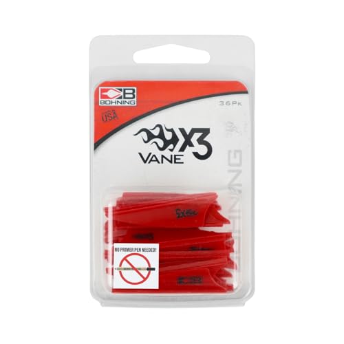 Bohning X3 Vane, 1.75", Red, 36pk