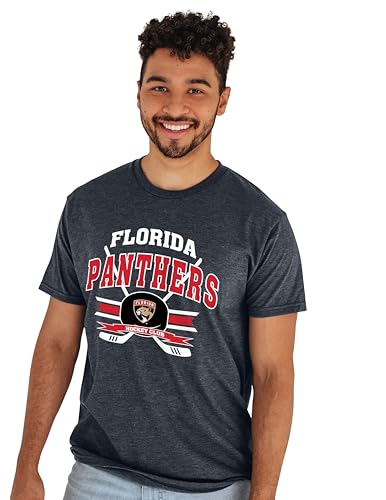 NHL Unisex Hockey Puck T-Shirt - Florida Panthers Small Team Color Variation