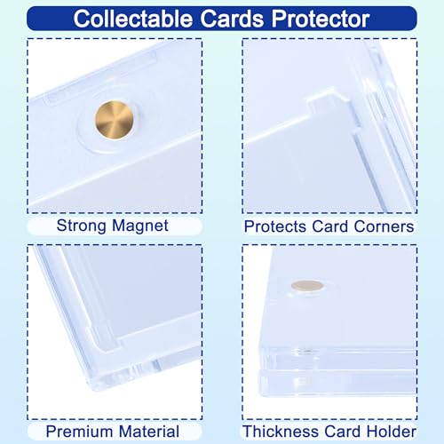 15 Pack Magnetic Card Holders for Trading Cards - One-Touch Baseball Football TCG Collectible